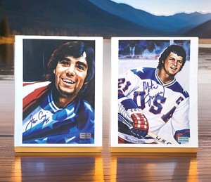 Jim Craig and Mike Eruzione signed photographs