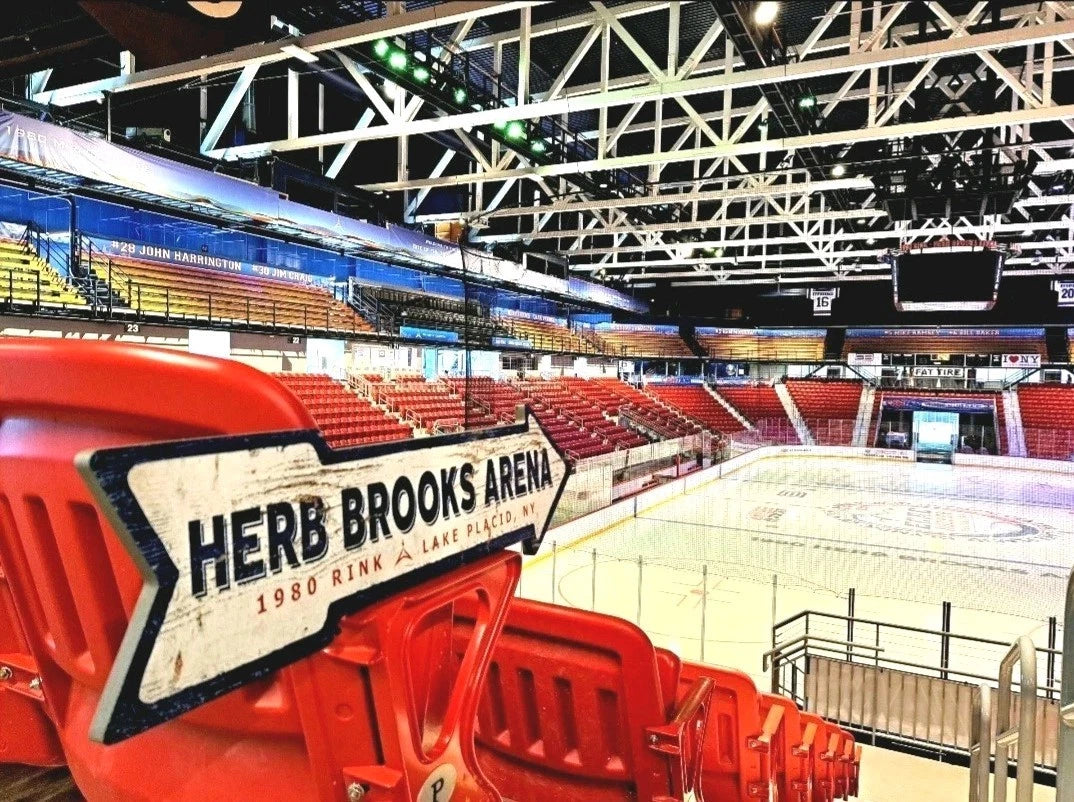 Miracle On Ice Herb Brooks Arena Sign 1980 USA Hockey Lake Placid