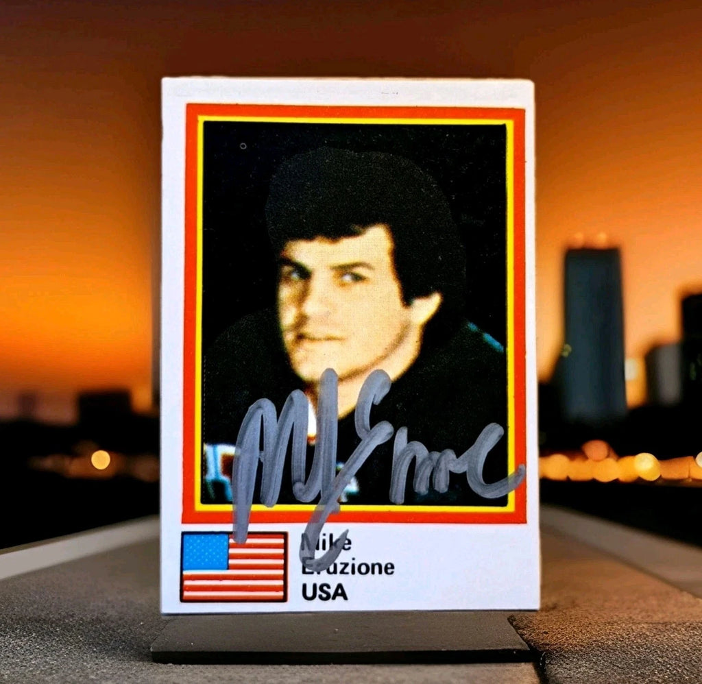 Mike Eruzione Signed 1980–81 Semic USA Hockey Card — JSA — photo 1
