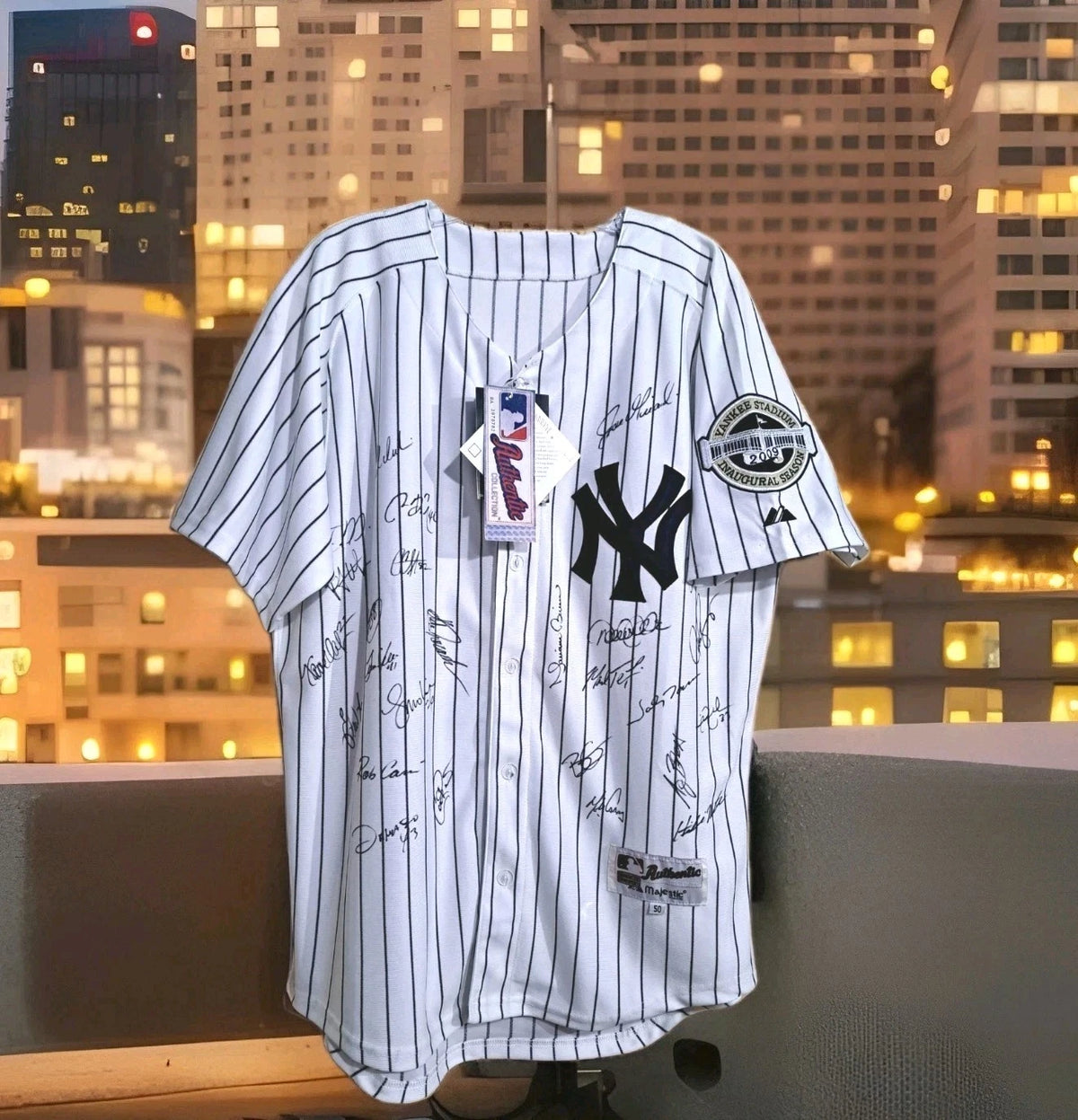 NY Yankees 2009 Team Signed Inaugural Season Jersey 2009 World Series Champions!