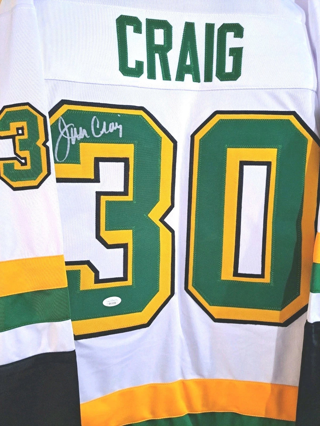 Jim Craig Signed Minnesota North Stars Jersey — XL, JSA — photo 1
