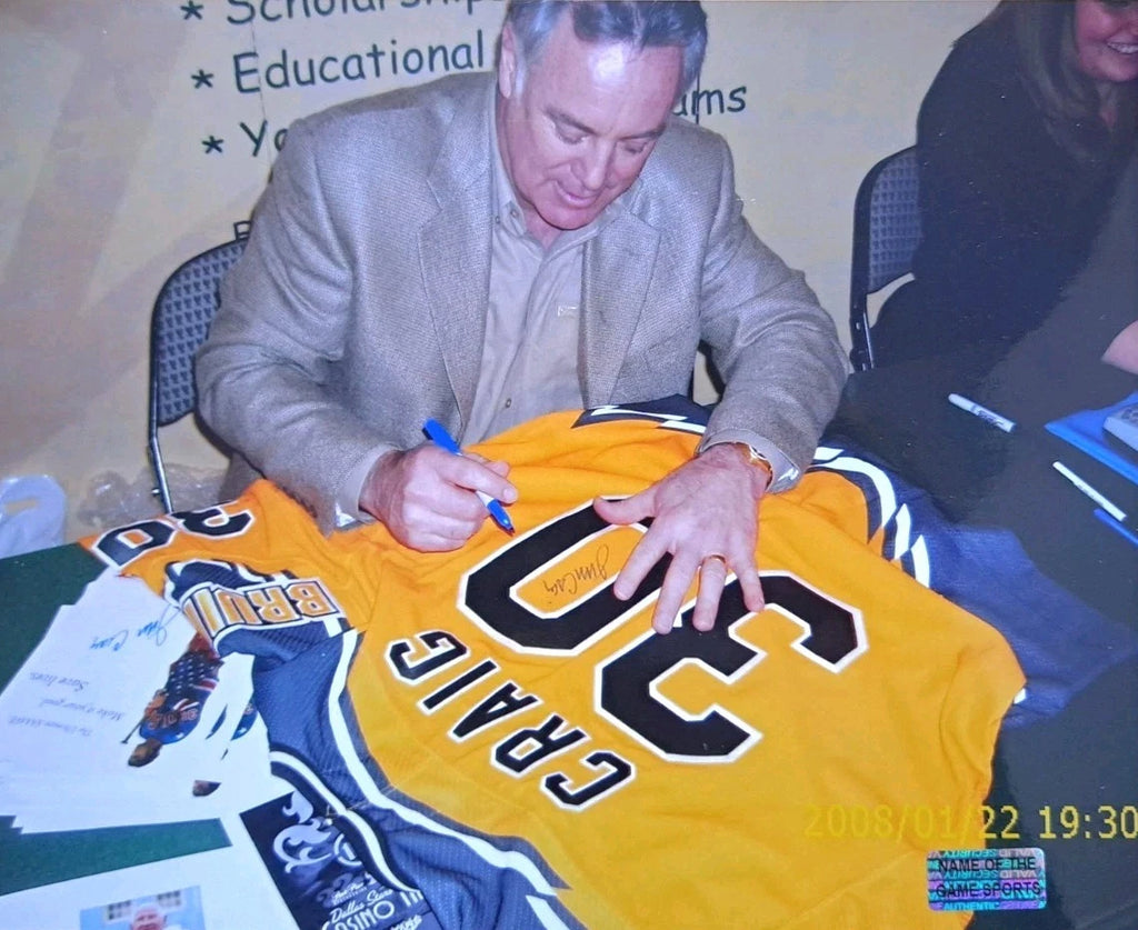 Jim Craig Signed Boston Bruins CCM Alternate Jersey — XL — photo 4