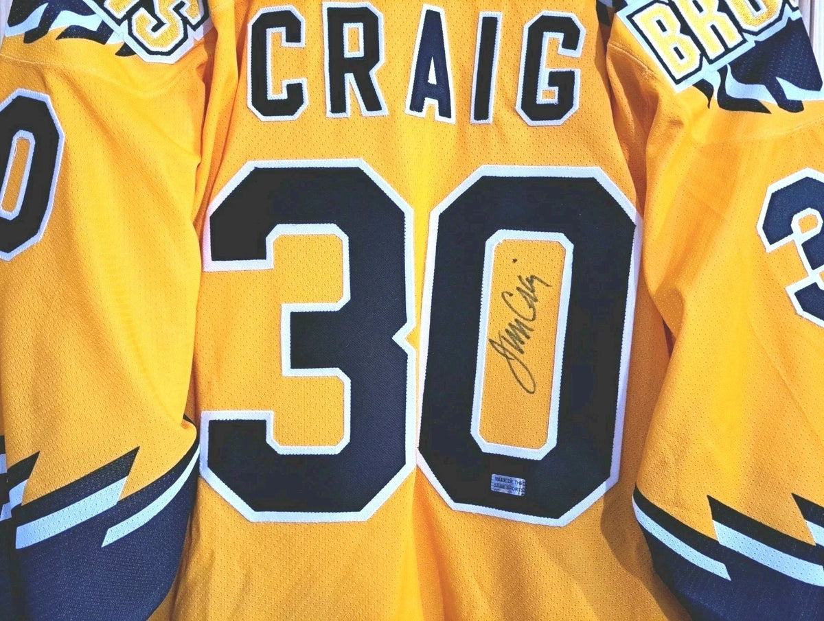 Jim Craig Signed Boston Bruins CCM Alternate Jersey — XL — photo 5