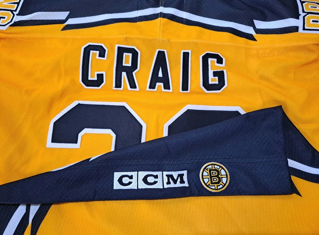 Jim Craig Signed Boston Bruins CCM Alternate Jersey — XL — photo 6