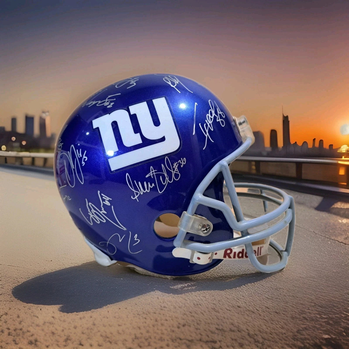 New York Giants Vintage Team Signed Full Size Riddell Helmet ● Jacobs Tyree Osi — photo 2