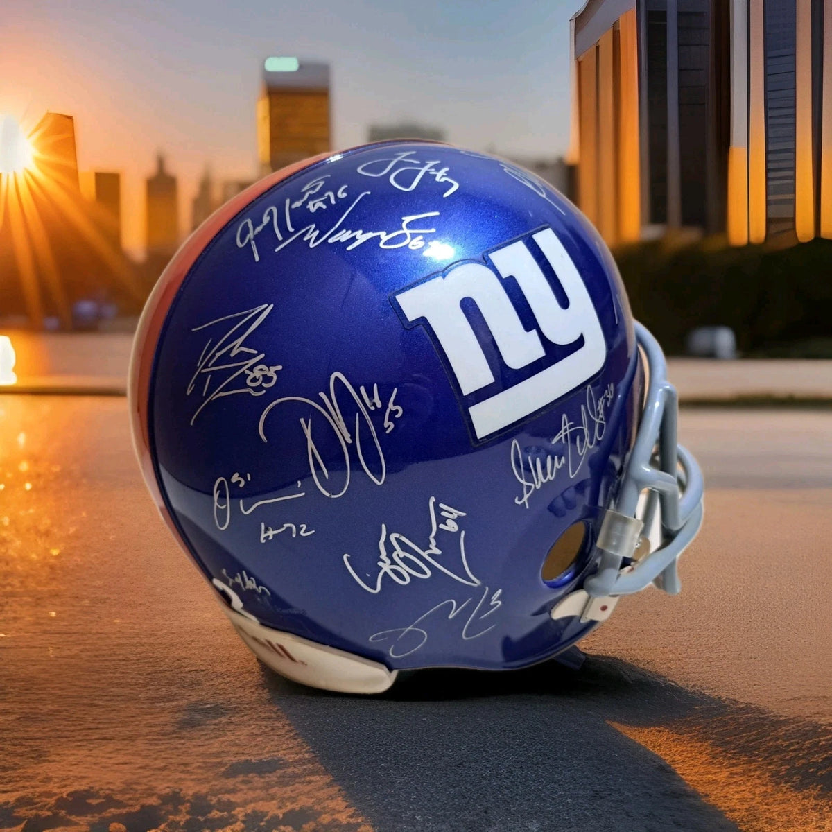 New York Giants Vintage Team Signed Full Size Riddell Helmet ● Jacobs Tyree Osi — photo 3