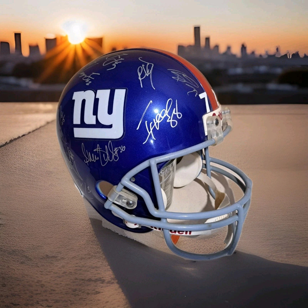 New York Giants Vintage Team Signed Full Size Riddell Helmet ● Jacobs Tyree Osi — photo 4