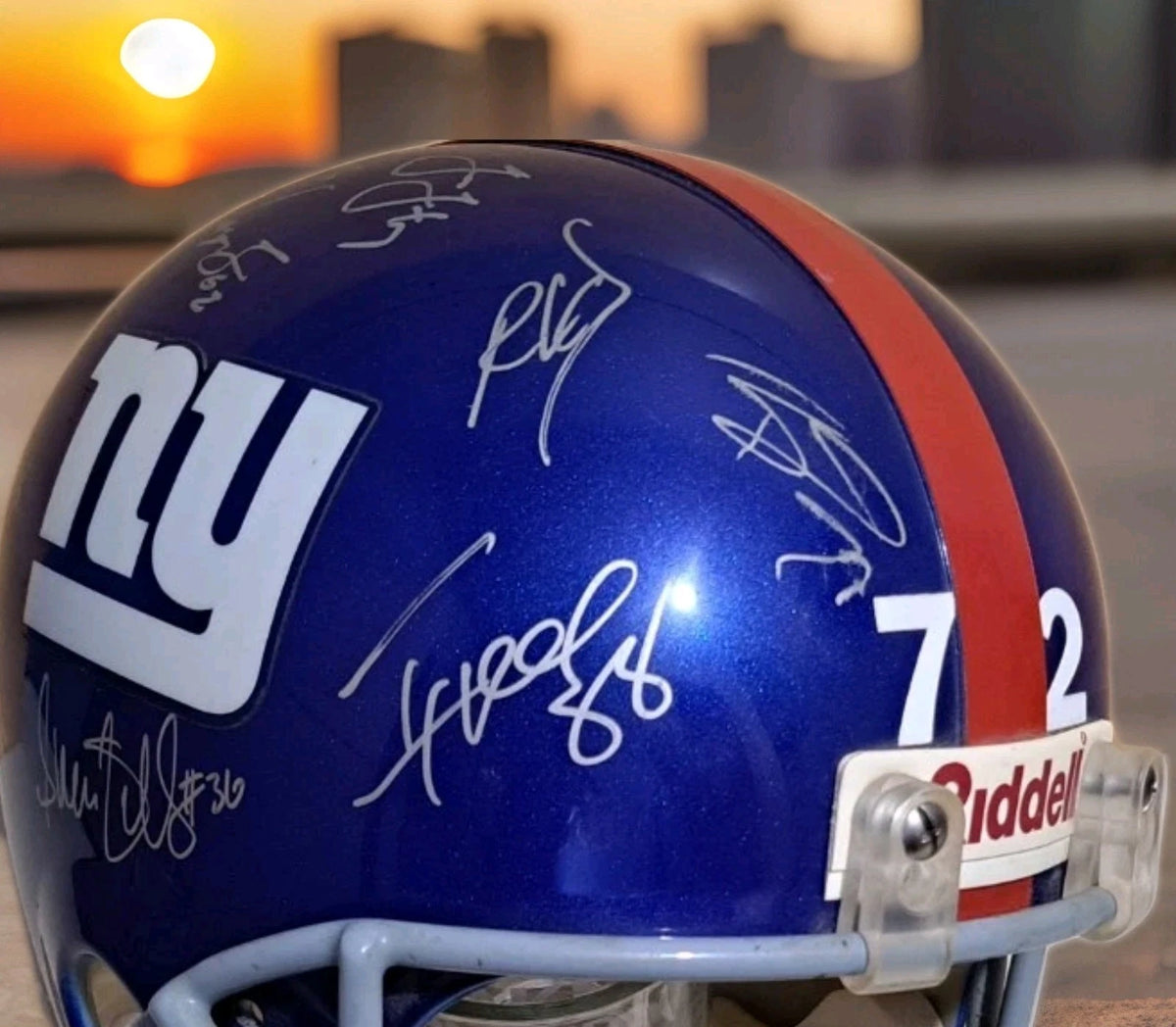 New York Giants Vintage Team Signed Full Size Riddell Helmet ● Jacobs Tyree Osi — photo 5