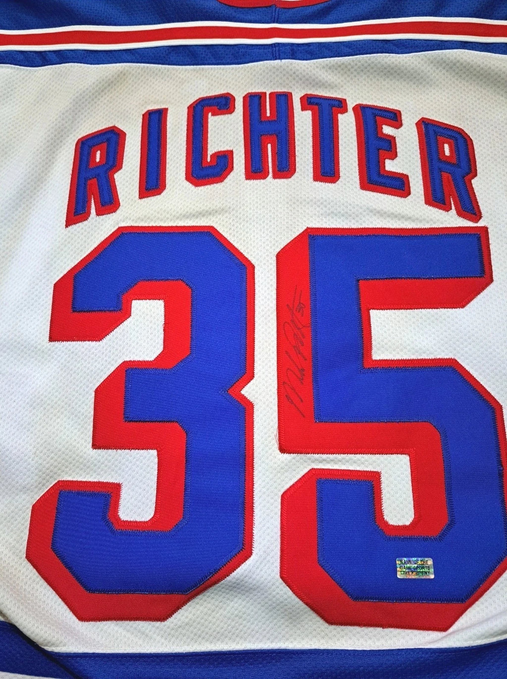 New York Rangers Mike Richter Vintage Signed 1994 Starter Hockey Jersey — photo 4