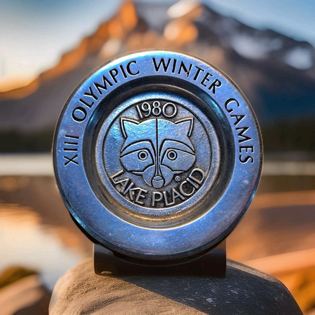 1980 Lake Placid Olympics Roni Pewter Ashtray — Made in USA — photo 1