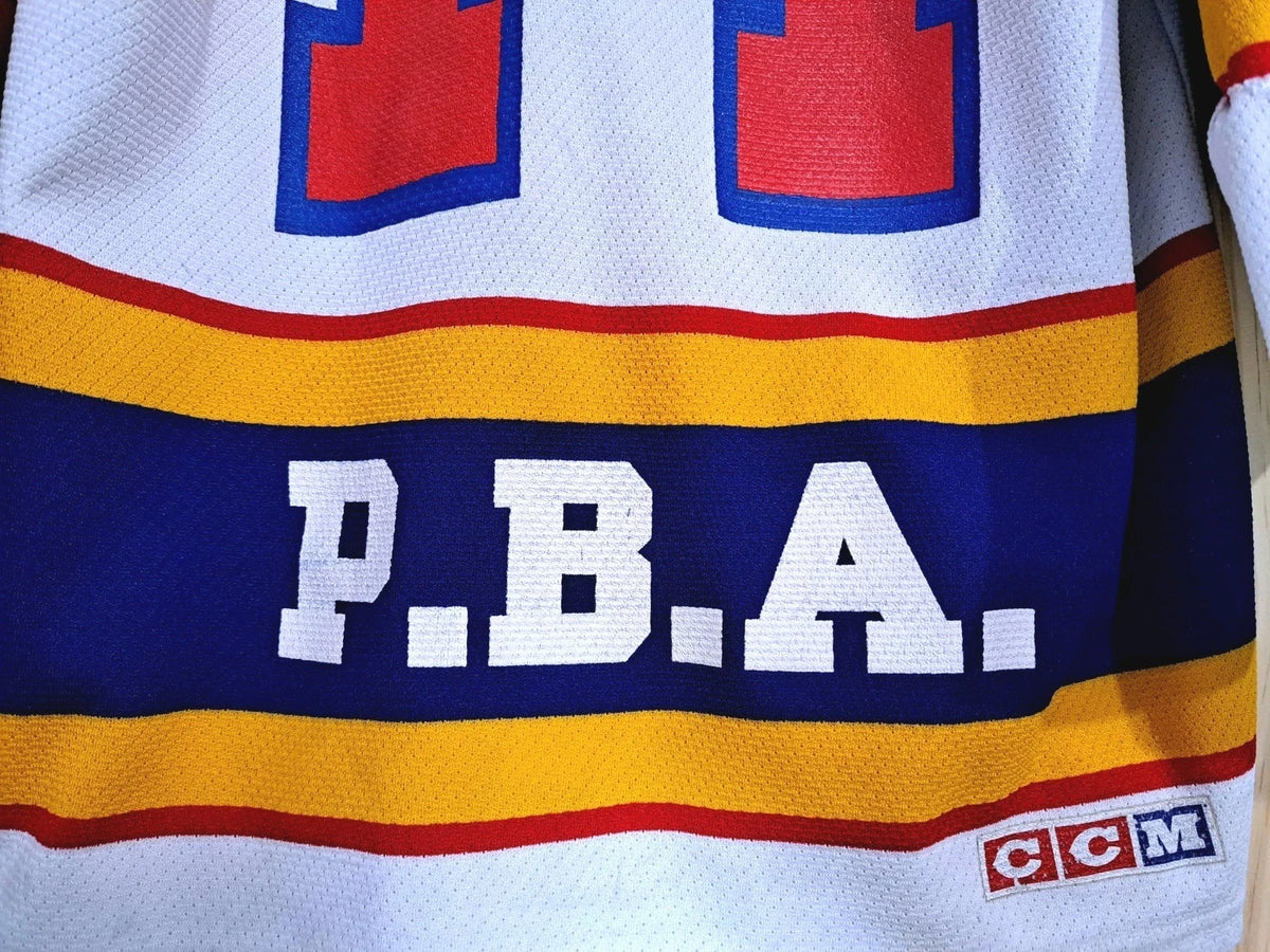 Vintage Lake Placid Police Department USA Hockey CCM Jersey — No. 14 — photo 6