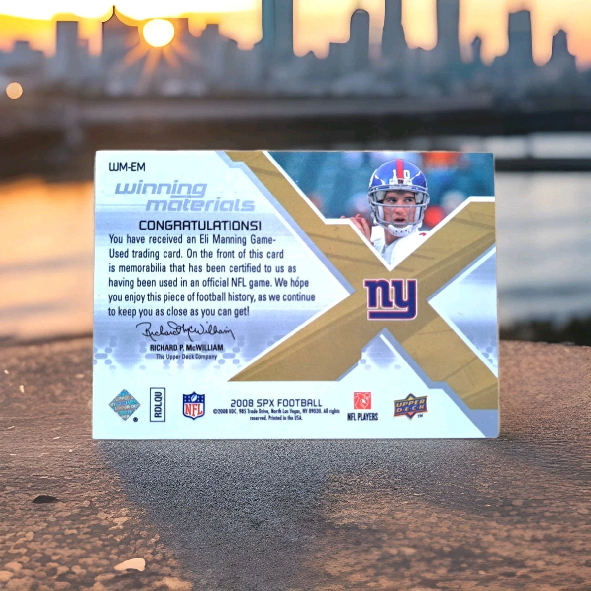 Eli Manning 2008 Upper Deck SPx Winning Materials — 16/25 — photo 2