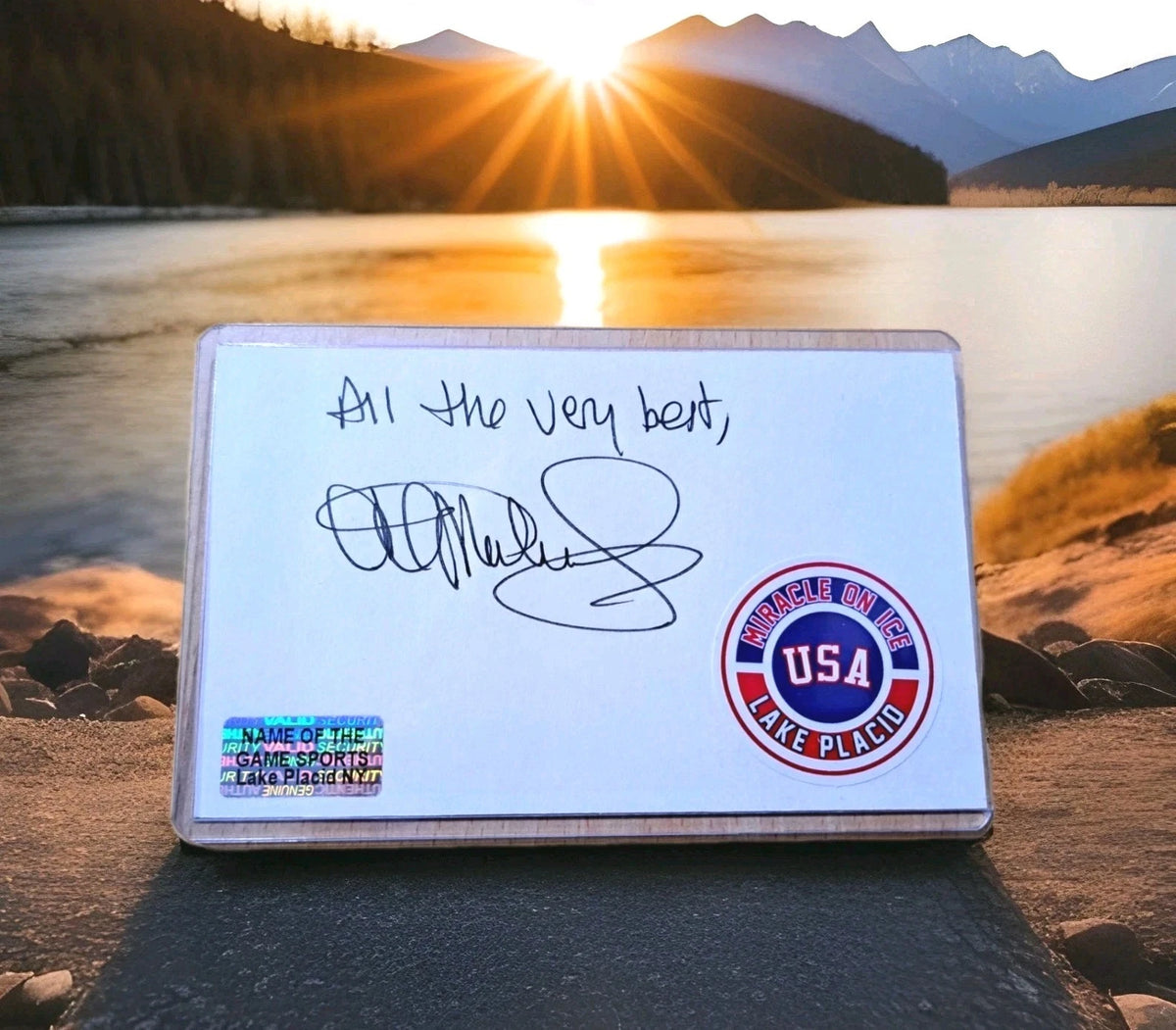 Miracle On Ice Al Michaels Signed 3x5 Index Card — 1980 Winter Olympics Hockey