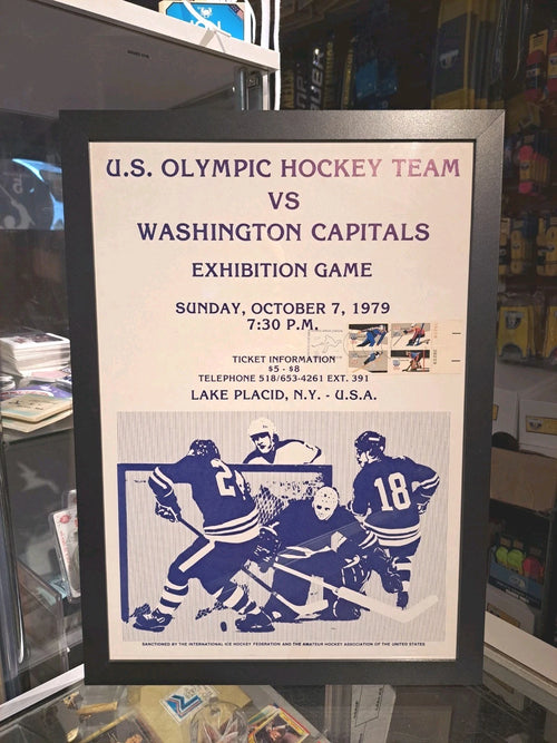 1979 USA Hockey vs. Washington Capitals Framed Cardboard Poster — photo 1