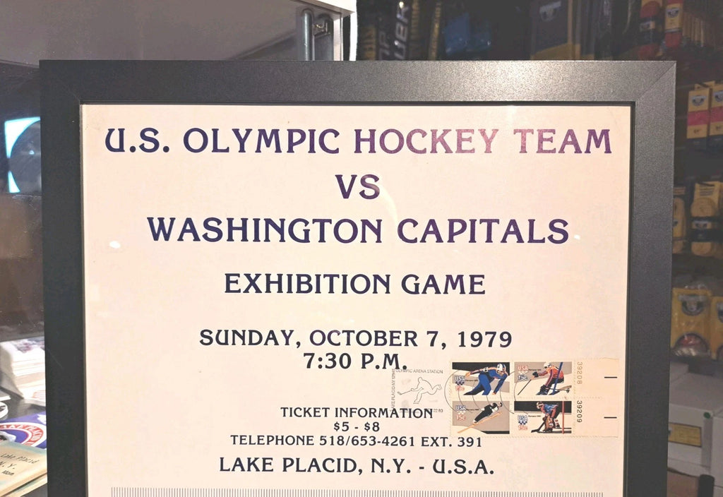 1979 USA Hockey vs. Washington Capitals Framed Cardboard Poster — photo 2