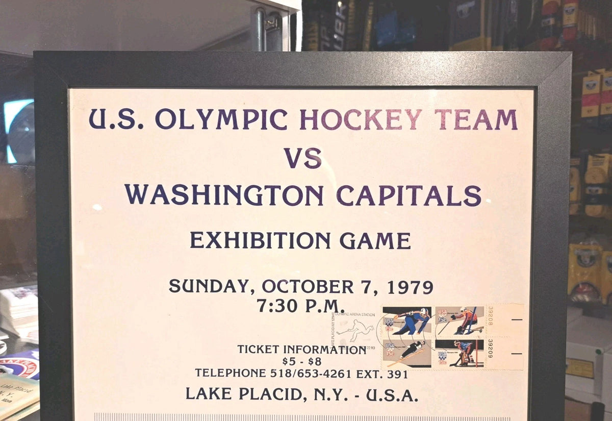 1979 USA Hockey vs. Washington Capitals Framed Cardboard Poster — photo 2