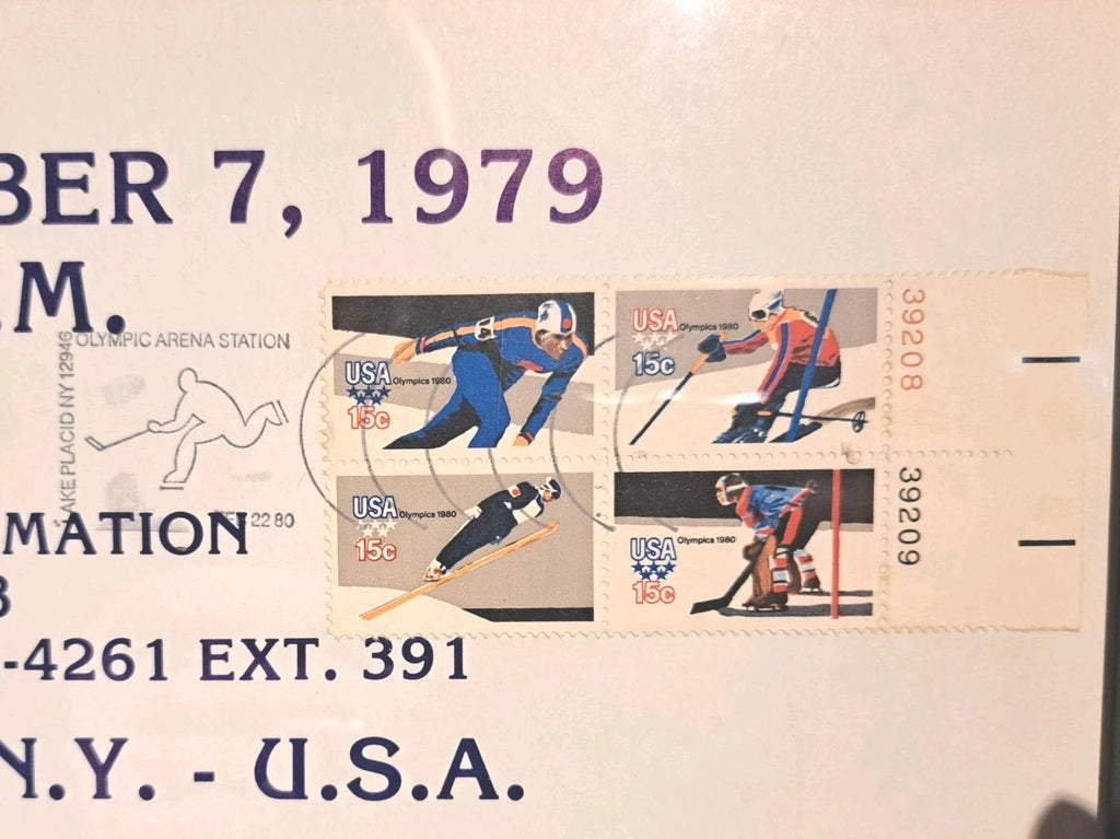 1979 USA Hockey vs. Washington Capitals Framed Cardboard Poster — photo 3