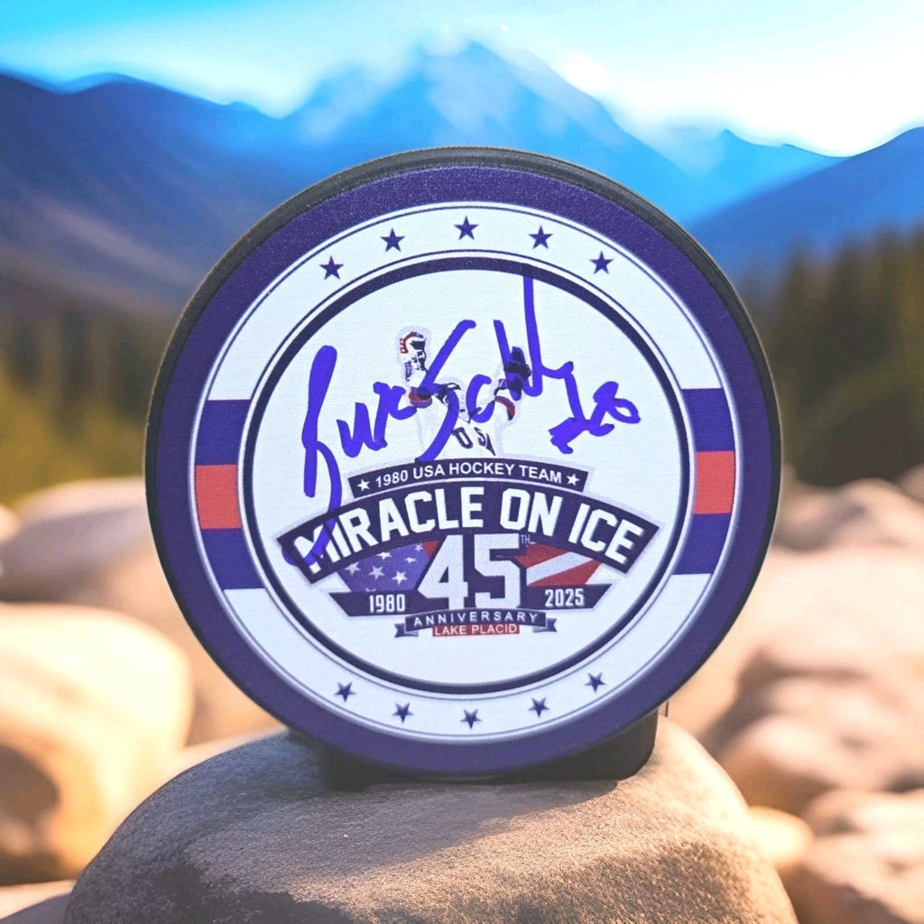 Buzz Schneider Signed Miracle on Ice 45th Anniversary Puck — photo 1