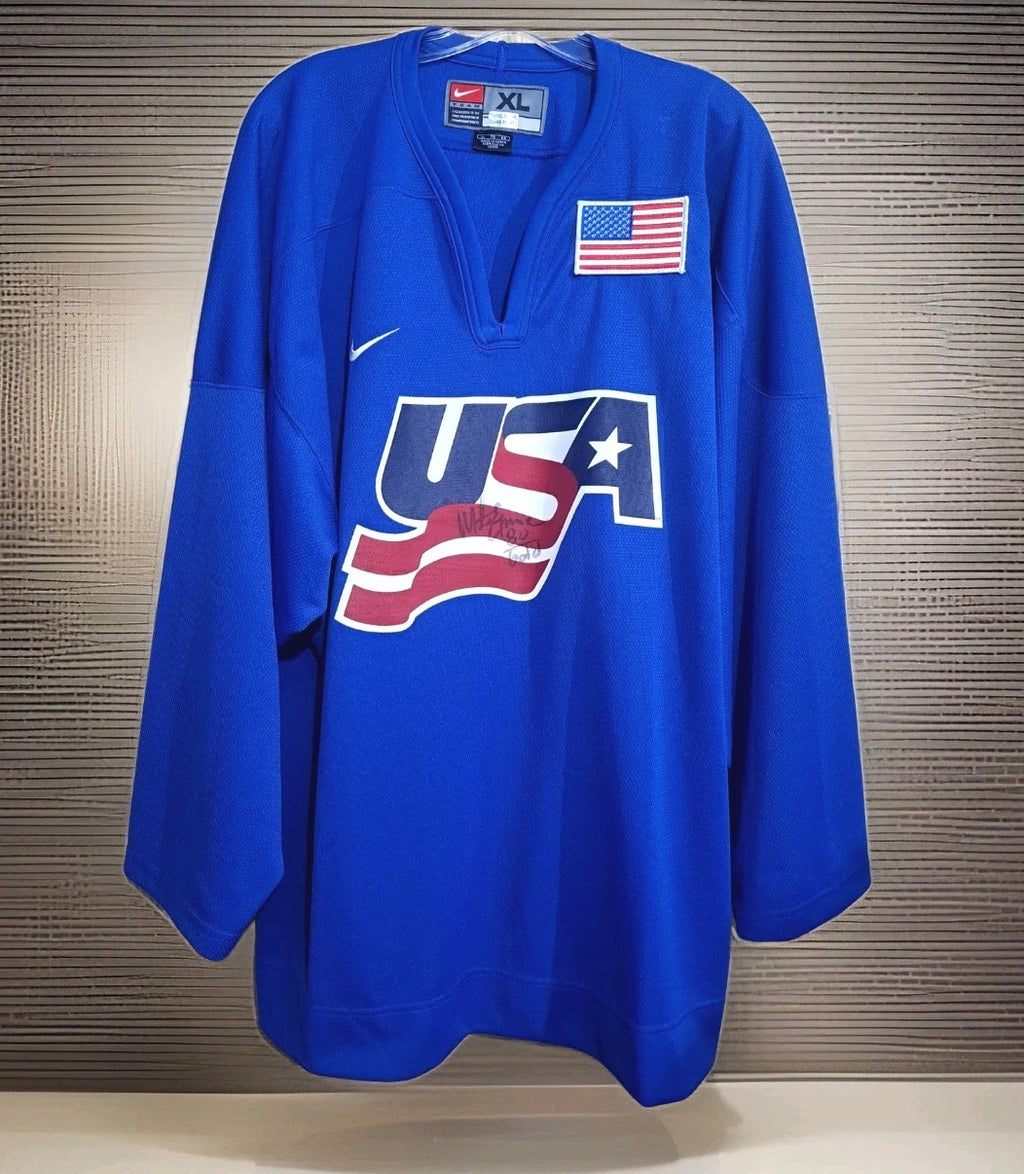 Mike Eruzione Signed Nike 2002 USA Hockey Jersey — XL — photo 1