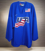 Mike Eruzione Signed Nike 2002 USA Hockey Jersey — XL — photo 1