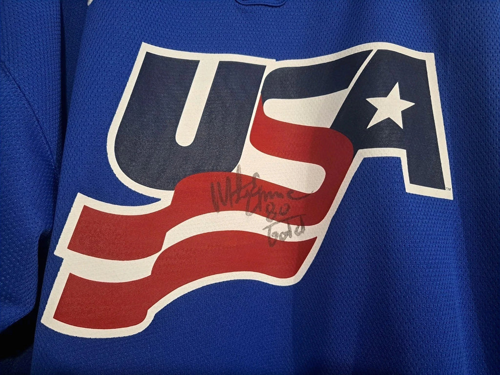 Mike Eruzione Signed Nike 2002 USA Hockey Jersey — XL — photo 3