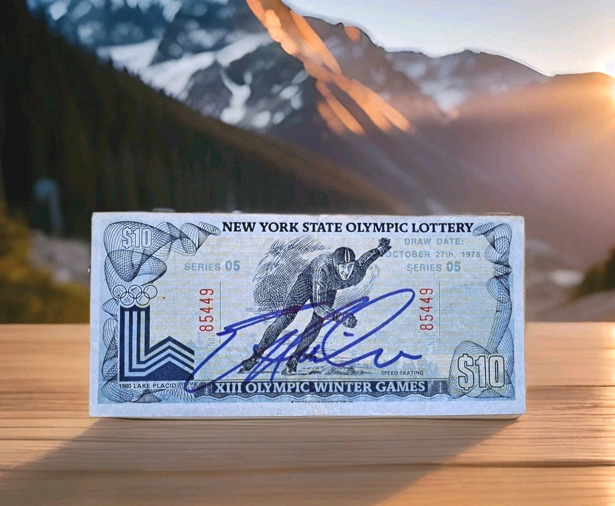 Eric Heiden Signed Vintage New York Olympic Lottery Ticket — photo 1