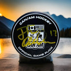 Jack O’Callahan Signed Herb Brooks Arena Game Puck — Gold Signature — photo 1