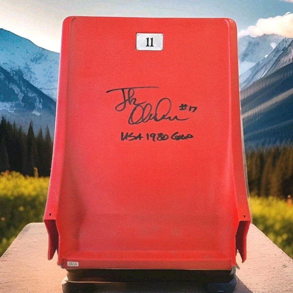 Miracle On Ice Signed Jack O'Callahan Authentic Seat Back 1980 Winter Olympics