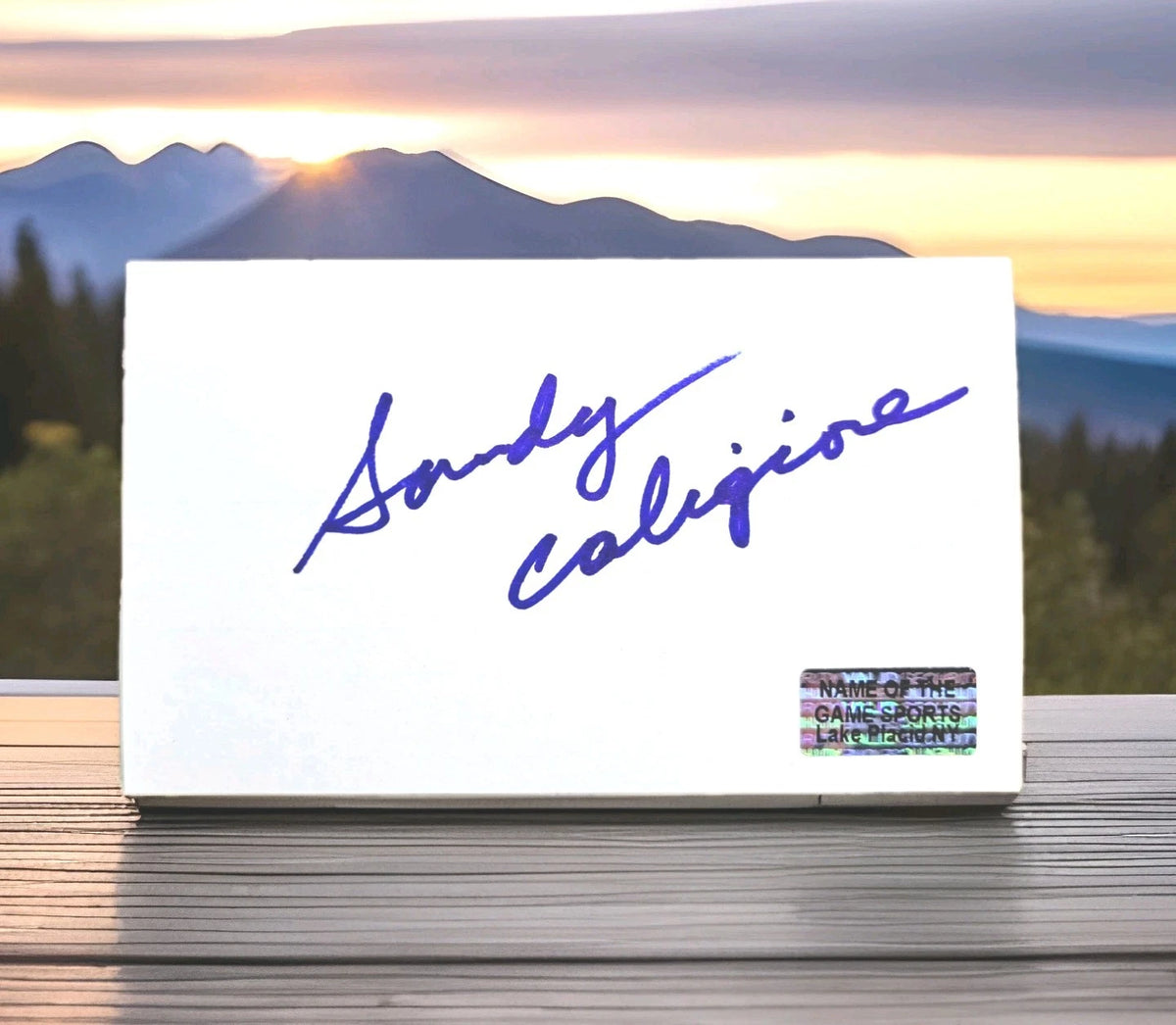 Sandy Caligiore Signed 3×5 Index Card — The Boys of ’80 — photo 1