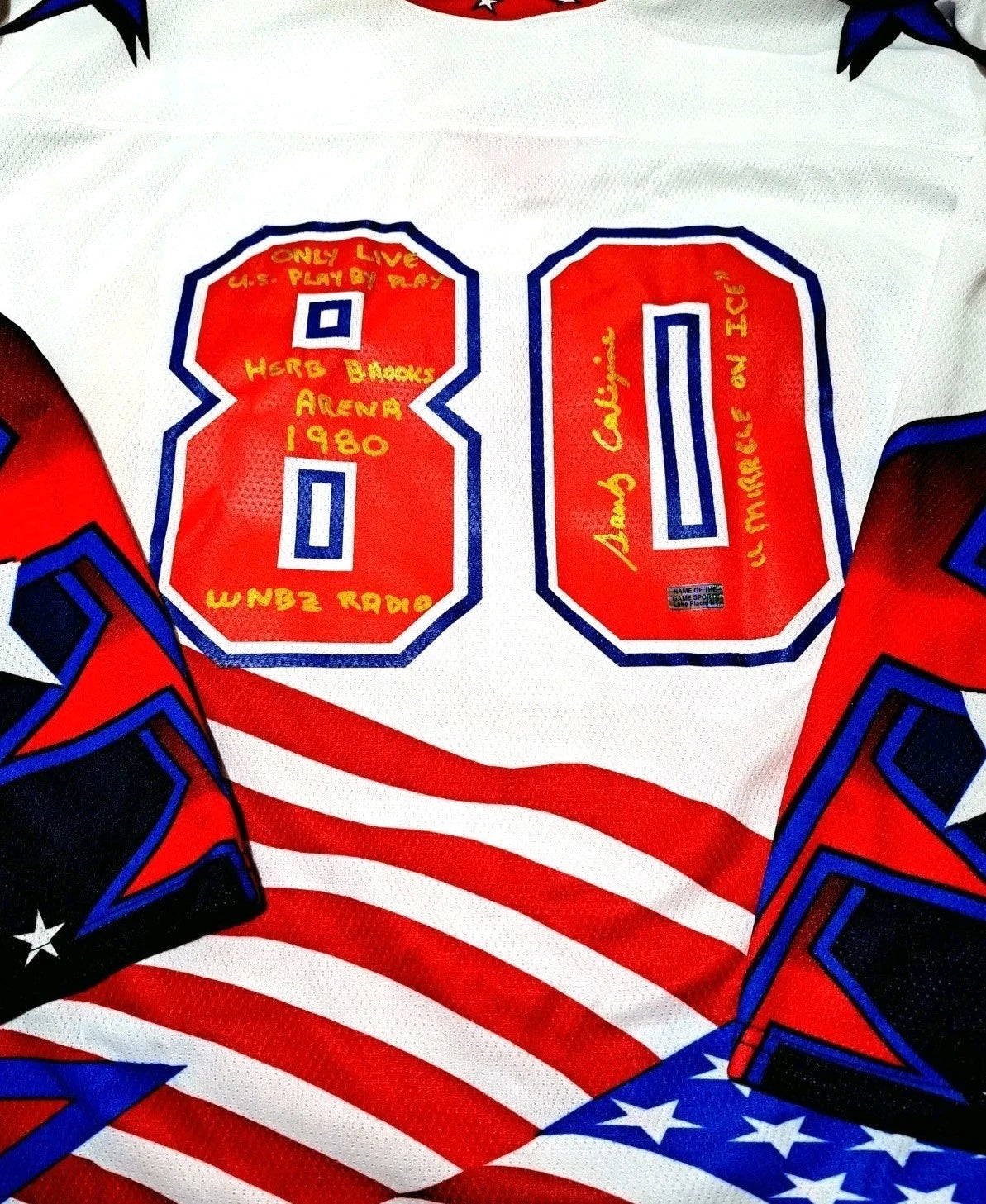 Sandy Caligiore Signed USA Hockey Jersey — The Boys of ’80 — photo 1