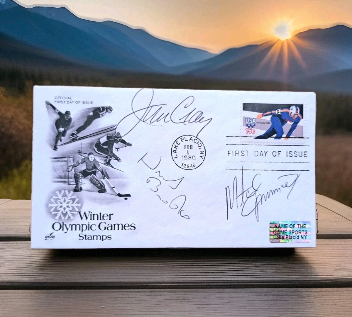 Herb Brooks, Jim Craig & Mike Eruzione Signed First Day Cover — photo 1