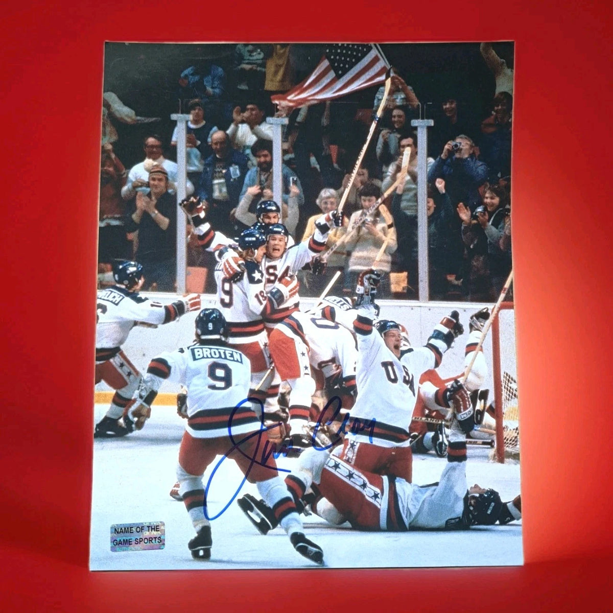 Jim Craig Signed 8×10 Photograph — 1980 USA Hockey — photo 1