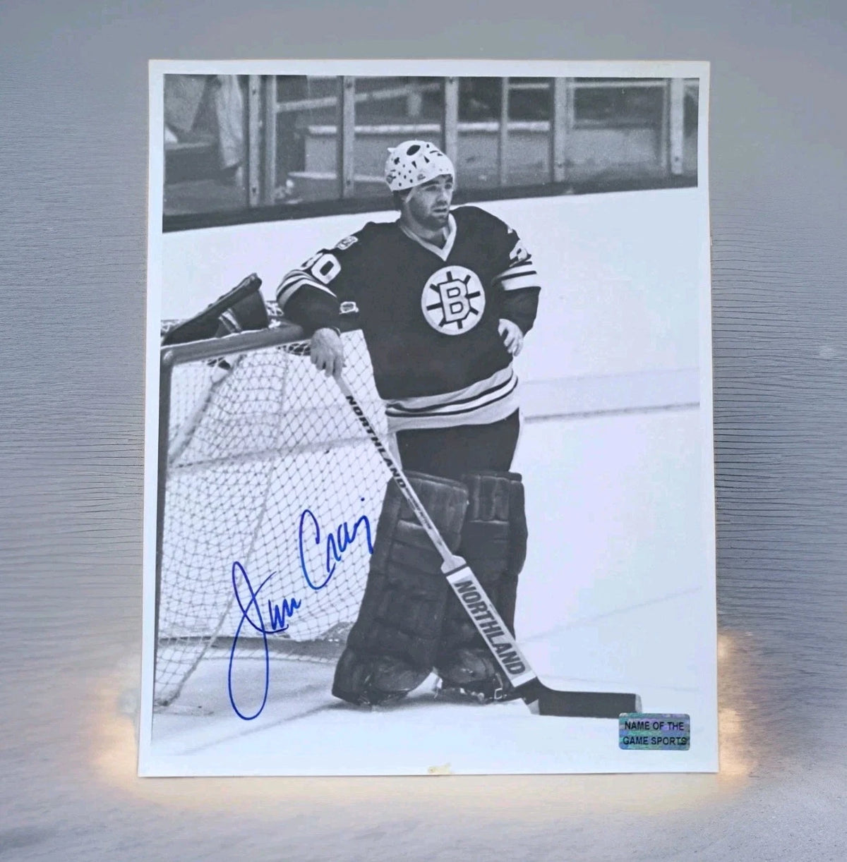 Jim Craig Vintage Signed Photograph Miracle on ice 1980 USA Hockey Boston Bruins