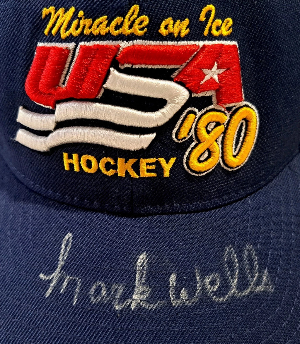 Mark Wells Signed Herb Brooks Signature Series USA Hockey Cap — photo 3
