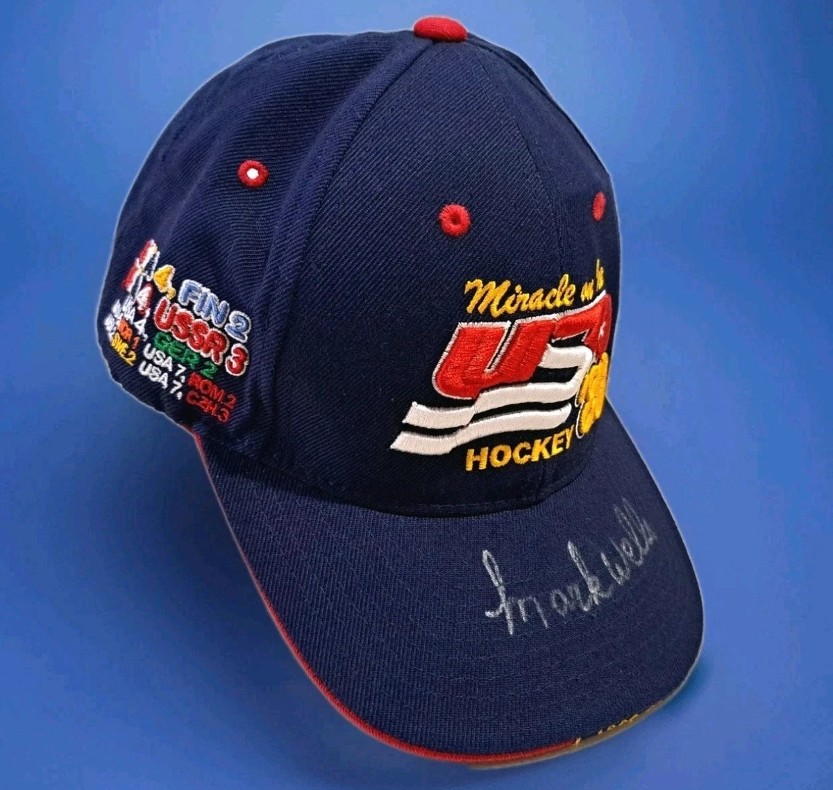 Mark Wells Signed Herb Brooks Signature Series USA Hockey Cap — photo 7