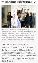 Herb Brooks Statue Event Exclusive Signed Hockey Puck OC with Dan & kelly Brooks — photo 2