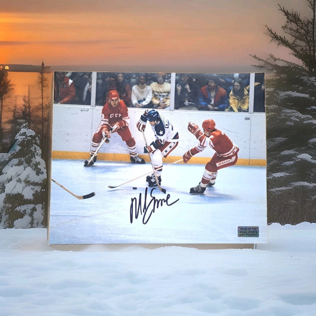 Mike Eruzione Signed 8×10 Photograph — 1980 USA Hockey
