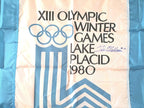 Jack O’Callahan Signed 1980 Winter Olympics Flag — 58×33 inches — photo 2