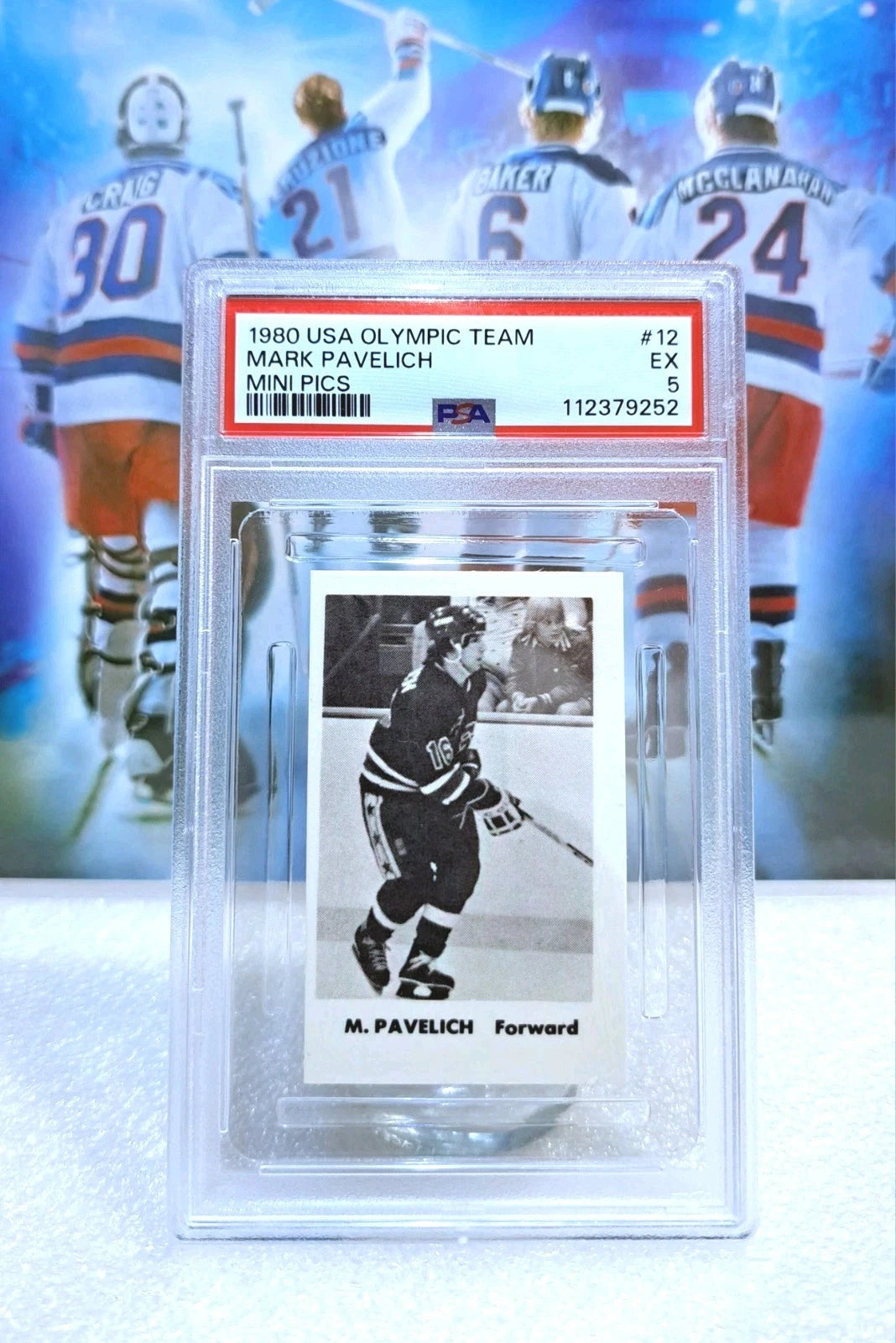Mark Pavelich 1980 USA Hockey Mini Pics #12 — PSA 5 — photo 1