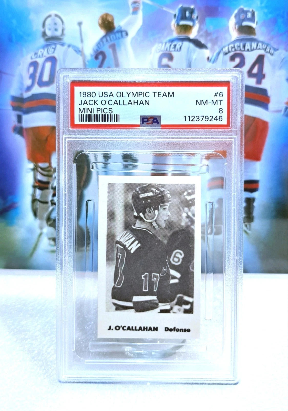 Jack O’Callahan 1980 USA Hockey Mini Pics #6 — PSA 8 — photo 1