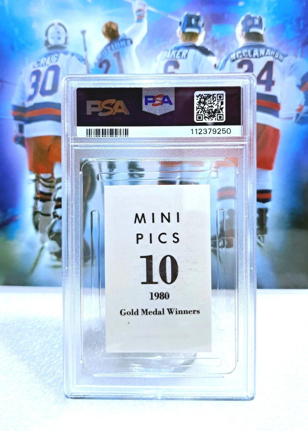 Dave Silk 1980 USA Hockey Mini Pics #10 — PSA 7 — photo 2