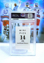 Dave Christian 1980 USA Hockey Mini Pics #14 — PSA 8 — photo 2