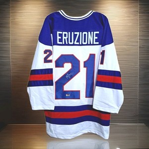 Miracle On Ice Mike Eruzione Signed 1980 USA Hockey Jersey Lake Placid Hologram