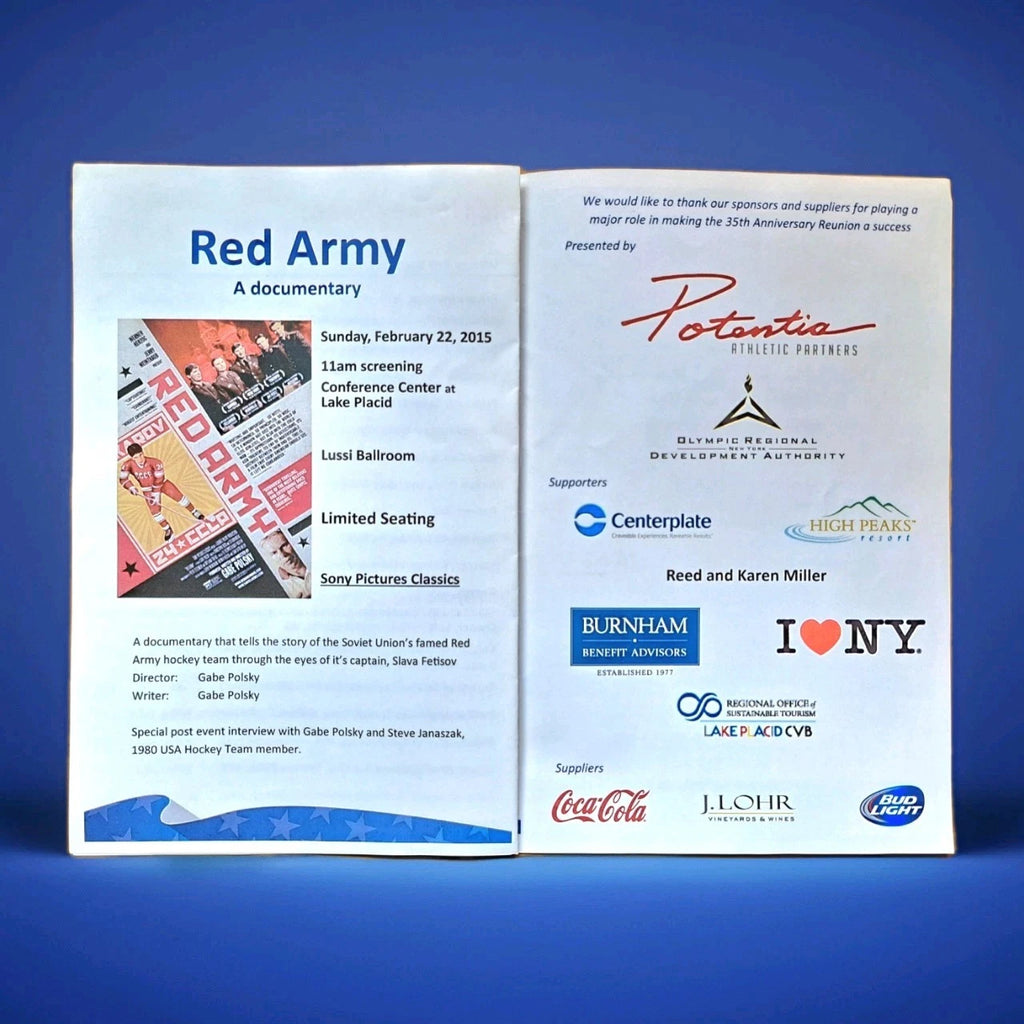 Miracle On Ice 35th Anniversary Event Used Herb Brooks Arena Ticket Flag Program — photo 7