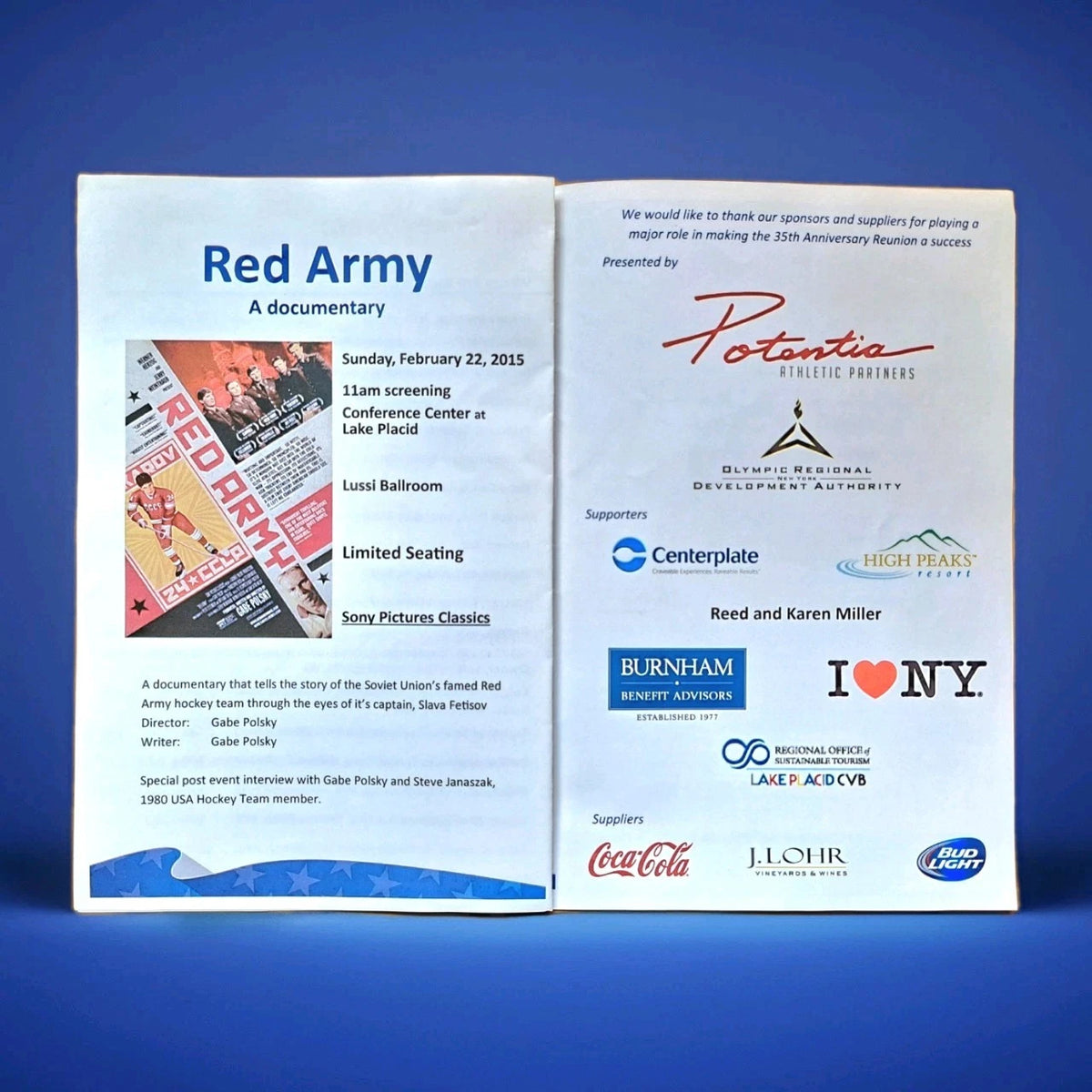 Miracle On Ice 35th Anniversary Event Used Herb Brooks Arena Ticket Flag Program — photo 7