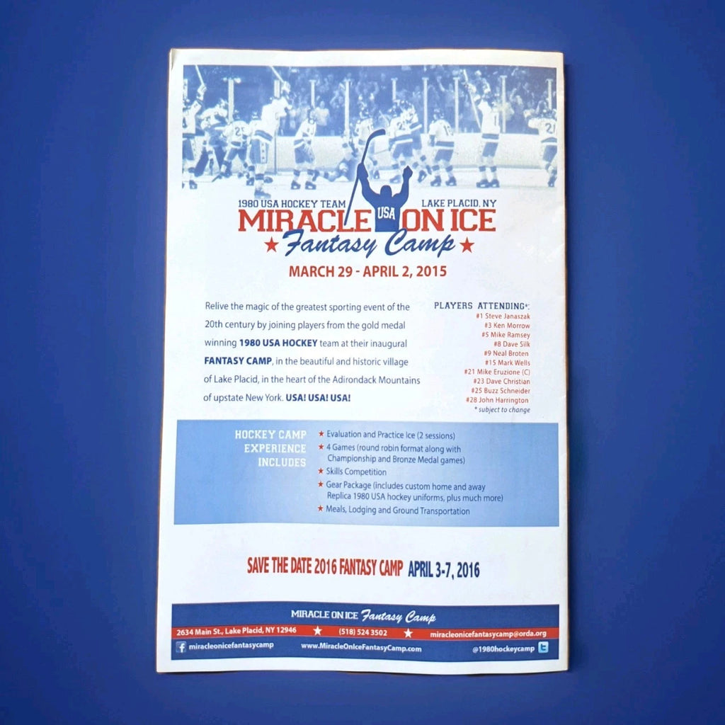 Miracle On Ice 35th Anniversary Event Used Herb Brooks Arena Ticket Flag Program — photo 8