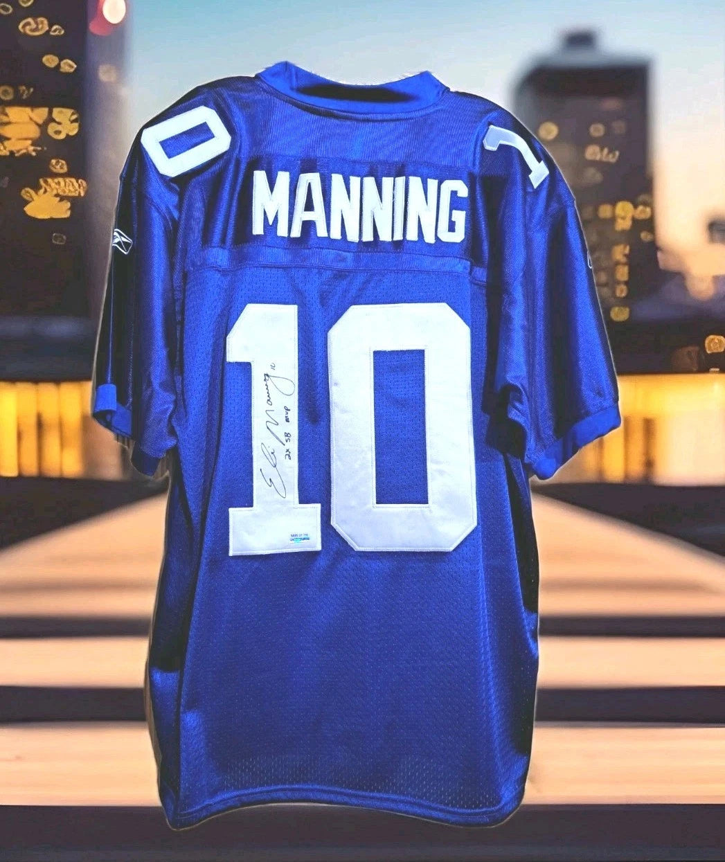 Eli Manning NY Giants Signed Reebok On-Field Jersey Inscribed 2X SB MVP size 52