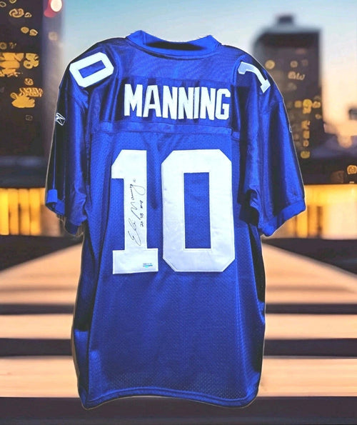 Eli Manning NY Giants Signed Reebok On-Field Jersey Inscribed 2X SB MVP size 52