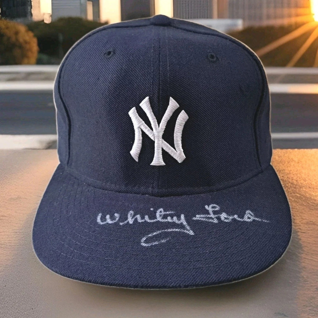 NY Yankees Whitey Ford Vintage Signed New Era Pro Model Hat Cap