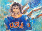 Miracle On Ice Jim Craig Abstract Acrylic Painting On Canvas signed Jay Kim '80 — photo 2